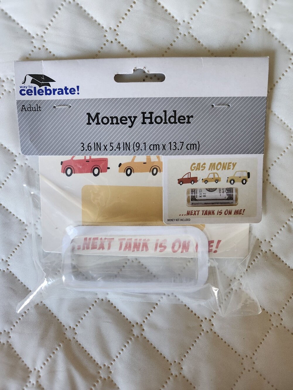 White Money Holder with Car Design